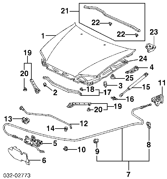  Capó del motor para Honda Accord 6 