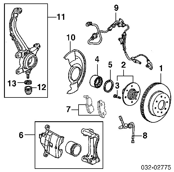 45022SY8A02 Honda pastillas de freno delanteras