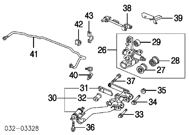  Perno de fijación, brazo oscilante trasero inferior para Honda Civic 7 