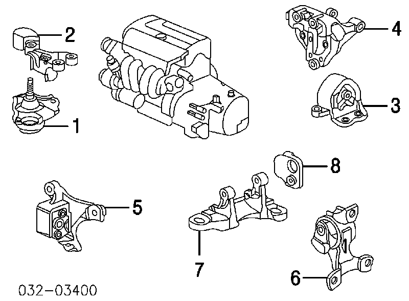 Soporte motor delantero 50840S7C000 Honda