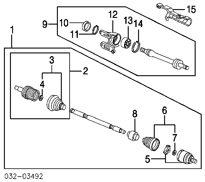 Fuelle, árbol de transmisión delantero exterior 44018ST7C12 Honda