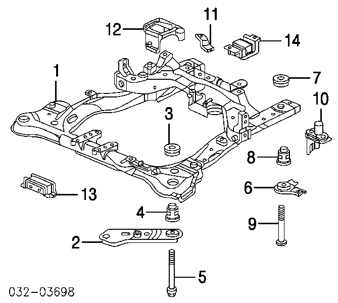 90176SDAA00 Honda perno de amortiguacion del marco del cuerpo