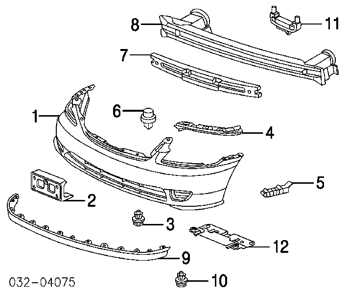  Refuerzo parachoque delantero para Honda Civic 7 