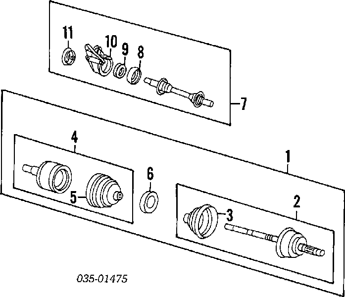 BS05V9050 Mazda fuelle, árbol de transmisión delantero exterior