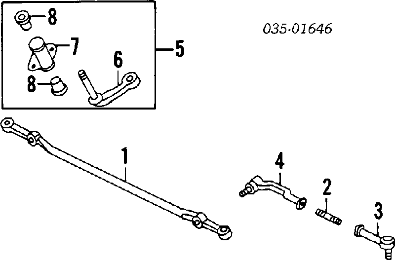 UB3932329 Mazda casquillo, árbol de palanca de dirección