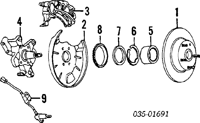 G2382661X Mazda pinza de freno trasero derecho