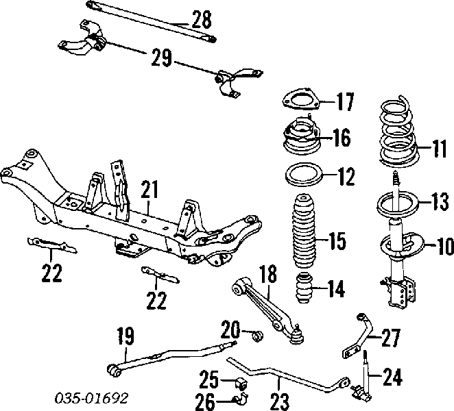  Palanca Trasera Inferior Izquierda/Derecha para Mazda 626 3 