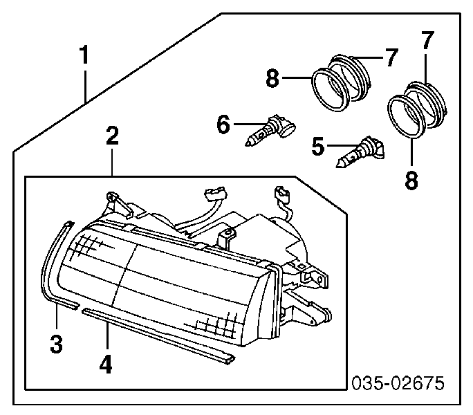  Faro derecho para Mazda Millenia 