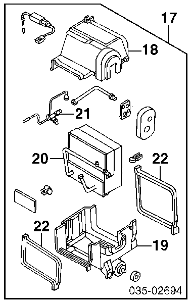  Evaporador, aire acondicionado para Mazda 323 BA