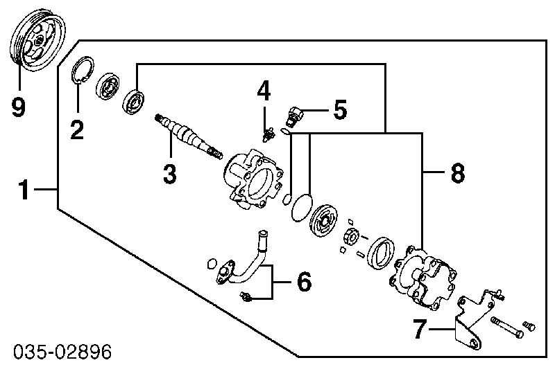  Juego de reparación, bomba de dirección hidráulica para Mazda MX-3 EC