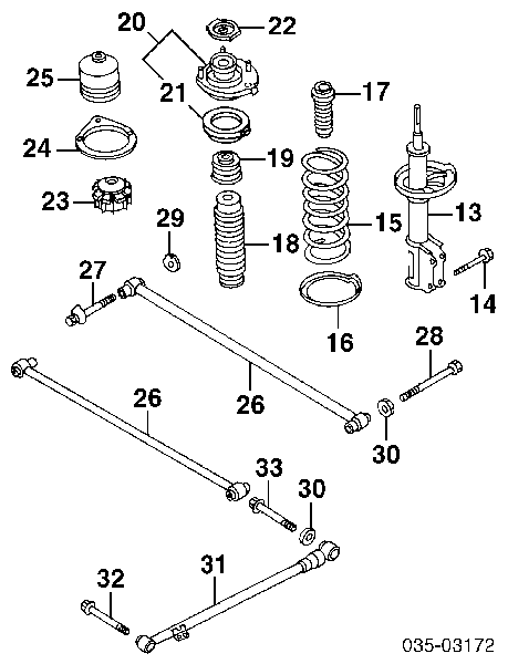  Palanca Trasera Inferior Izquierda/Derecha para Mazda 323 BA