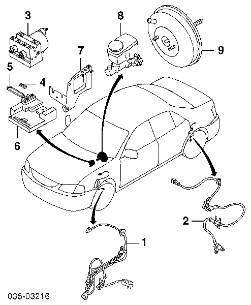 B25D4373XG Mazda sensor abs delantero izquierdo