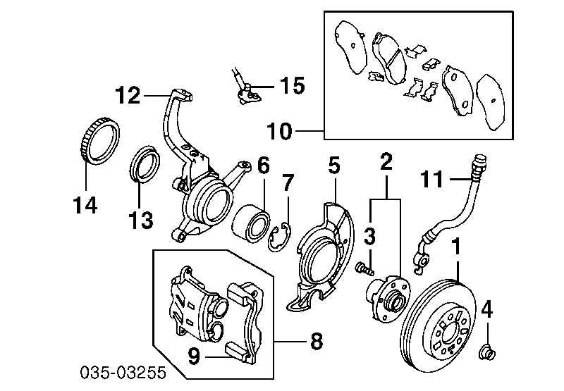 GA2A33047D Mazda cojinete de rueda delantero