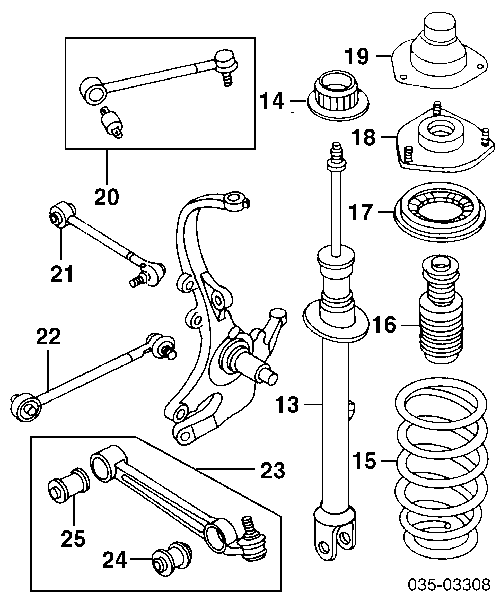  Palanca De Soporte Suspension Trasera Longitudinal Inferior Izquierda/Derecha para Mazda Millenia 