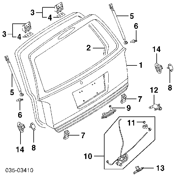  Amortiguador de maletero para Mazda MPV 2 