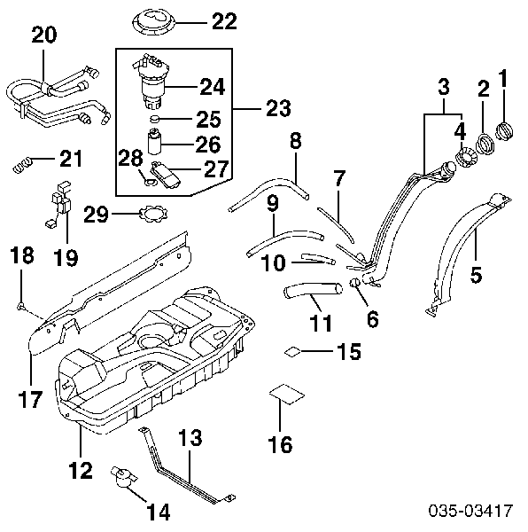  Elemento de turbina de bomba de combustible para Mitsubishi Lancer 9 