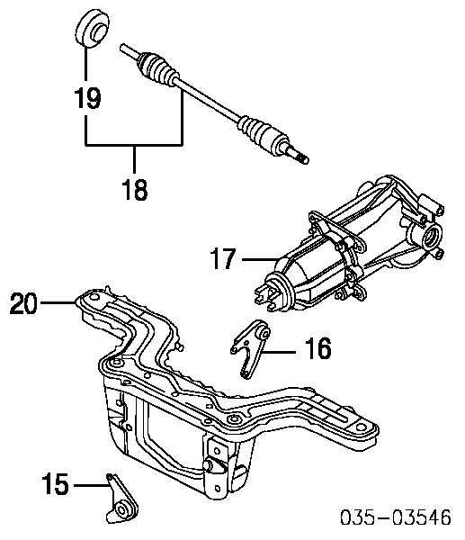  Árbol de transmisión trasero izquierdo para Mazda Tribute EP