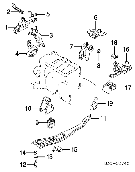 B25F39040A Mazda soporte de motor trasero