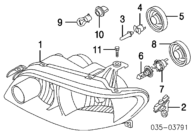 Cubierta Del Faro BN4G510A1 Mazda