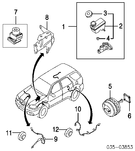 EC024370XH Mazda sensor abs delantero derecho