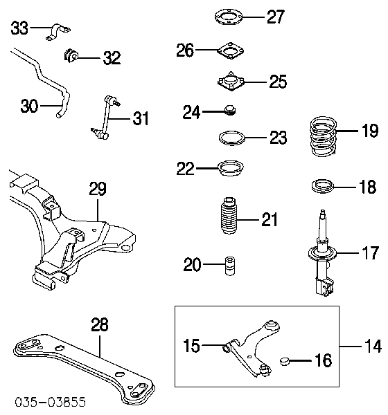 EC0634700A Mazda amortiguador delantero derecho