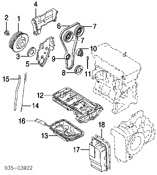  Tapa de correa de distribución superior para Mazda MPV 2 