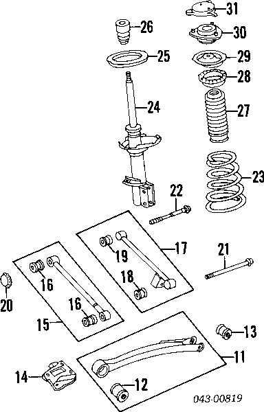 20363AC610 Subaru soporte amortiguador delantero