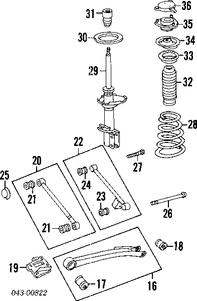 20363AC221 Subaru soporte amortiguador delantero