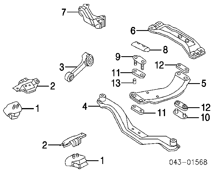 Soporte de motor, Izquierda / Derecha 41022FA092 Subaru