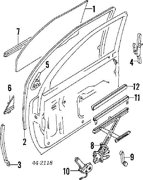  Luna de puerta delantera izquierda para Toyota Hilux N