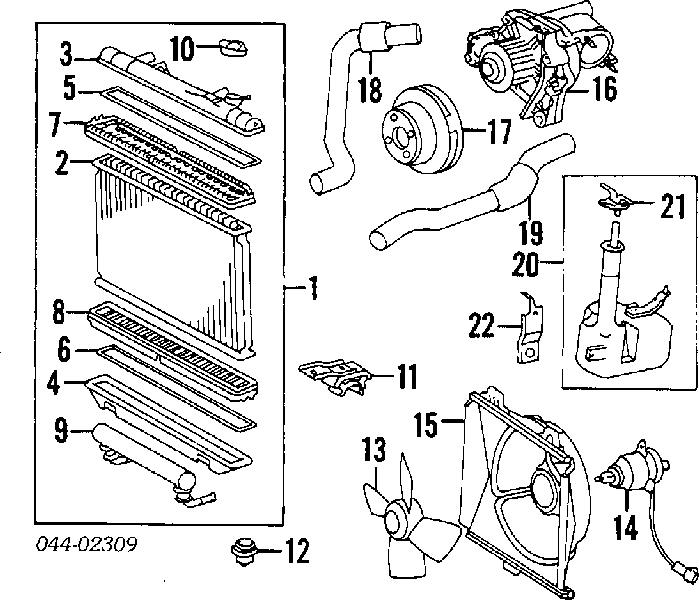 1640016311 Toyota radiador refrigeración del motor