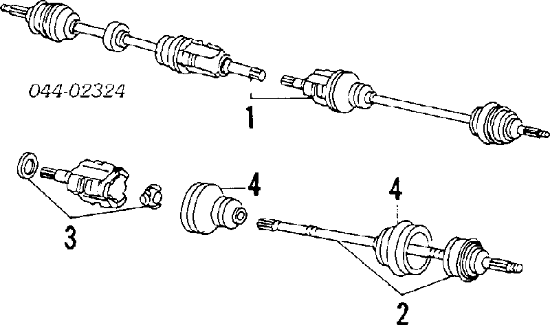 0443820050 Toyota fuelle, árbol de transmisión delantero exterior