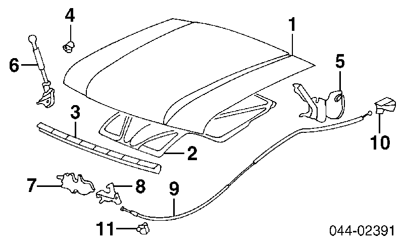  Cerradura del capó de motor para Toyota Land Cruiser J8