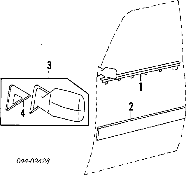  Moldura de la puerta delantera izquierda para Toyota Land Cruiser J8