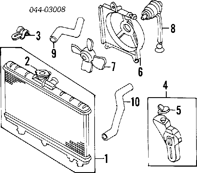 Soporte de radiador superior 1653515020 Toyota