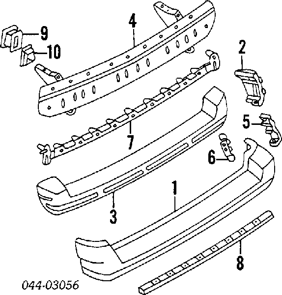 5202312140 Toyota refuerzo paragolpes trasero