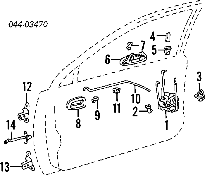 6874012110 Toyota bisagra de puerta delantera derecha