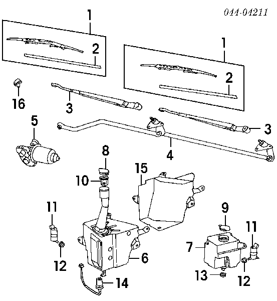  Varillaje lavaparabrisas para Toyota Hilux N