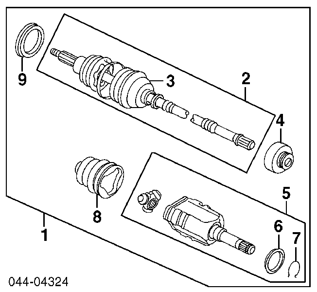 4347019526 Toyota junta homocinética exterior delantera