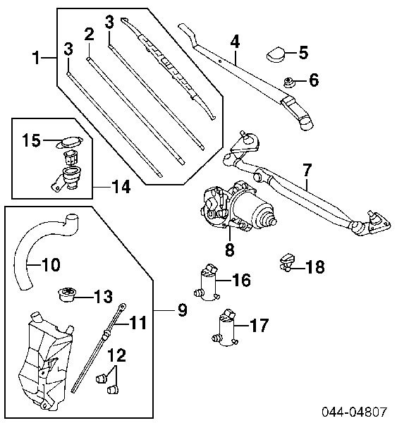  Tapa de depósito del agua de lavado para Toyota Echo 