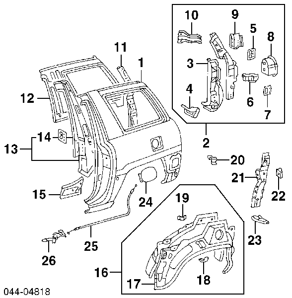  Guardabarros trasero izquierdo para Toyota RAV4 1 