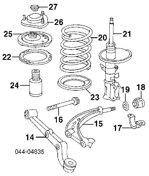 4851029225 Toyota amortiguador delantero derecho