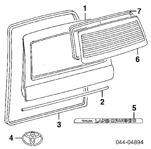  Cristales De El Maletero(3/5 Puertas Traseras (Trastes) para Toyota Land Cruiser J8