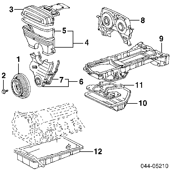  Tapa de correa de distribución inferior para Lexus IS 