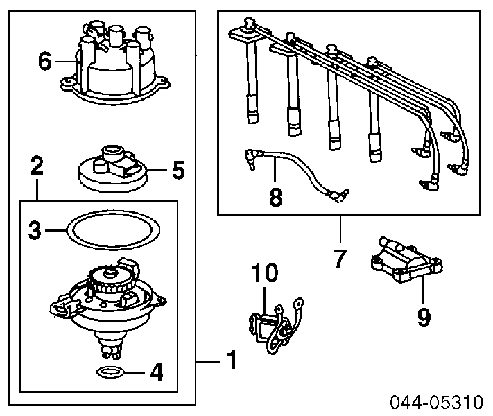 Distribuidor de encendido 1905074040 Toyota