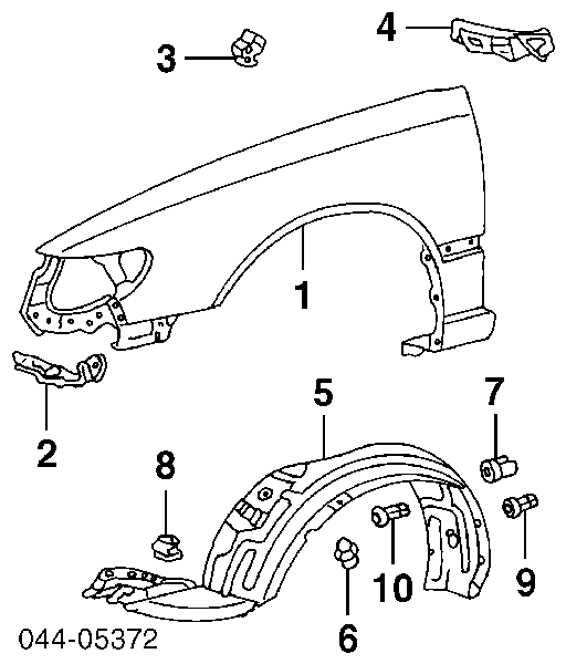 9018906104 Toyota clips de fijación de pasaruedas de aleta delantera