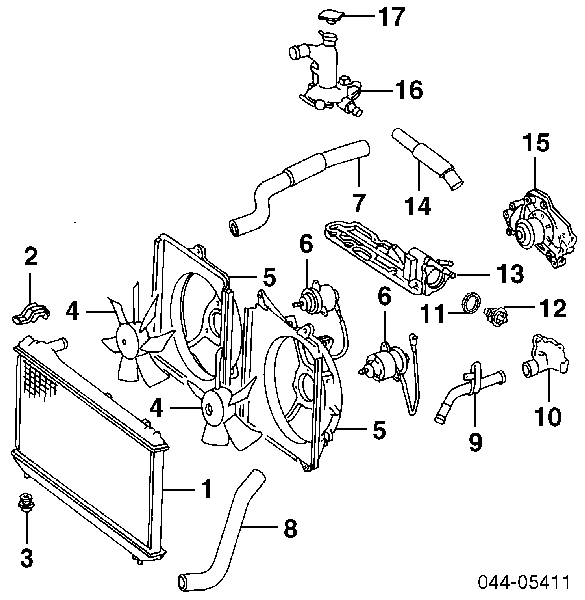  Manguera (conducto) del sistema de refrigeración para Toyota Solara V3