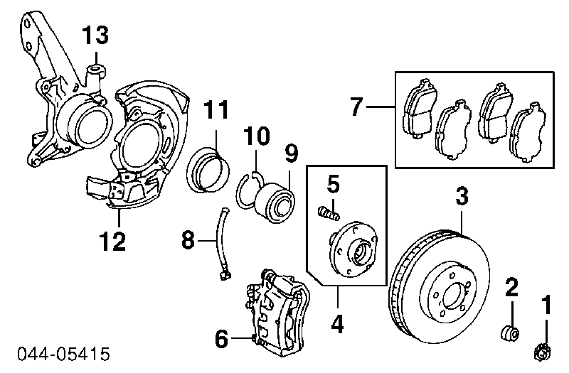 Arandela de la tuerca del cubo delantero 4352520030 Toyota