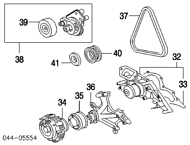 166040F010 Toyota polea inversión / guía, correa poli v