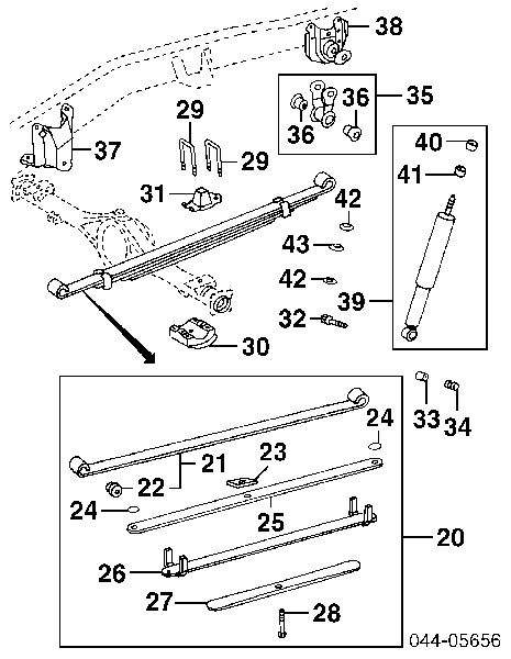  Silentblock en barra de amortiguador trasera para Toyota 4 Runner N130